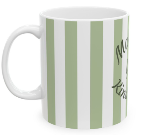 Make It a YAY Kind of Day Mug | Green Stripe Ceramic Mug